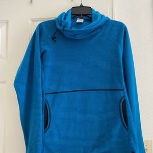 Melanzana Women’s Large Micro Grid Hoodie - Blue